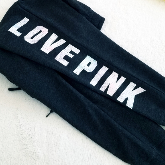 Victoria's Secret PINK Sequin Bling Rhinestone Crystal Skinny Jogger DrawcordNWT - Picture 12 of 16